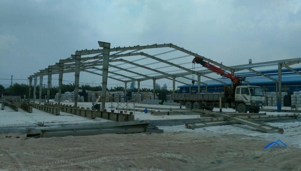 nhà khung thép tiền chế